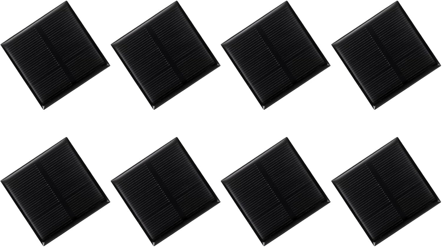 MECCANIXITY 8PCS 1.5V 0.09W 0.06A Mini Solar Panels for Solar Power, Small Solar Photovoltaic Cells Charge DIY Electric Toy Materials Solar System Kits, 1.18" x 1.18"