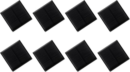 MECCANIXITY 8PCS 1.5V 0.09W 0.06A Mini Solar Panels for Solar Power, Small Solar Photovoltaic Cells Charge DIY Electric Toy Materials Solar System Kits, 1.18" x 1.18"
