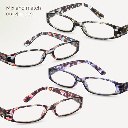 Gaoye 4-Pack Readers for Women, Blue Light Blocking Reading Glasses, Stylish Reading Glasses for Women in 4 Patterns