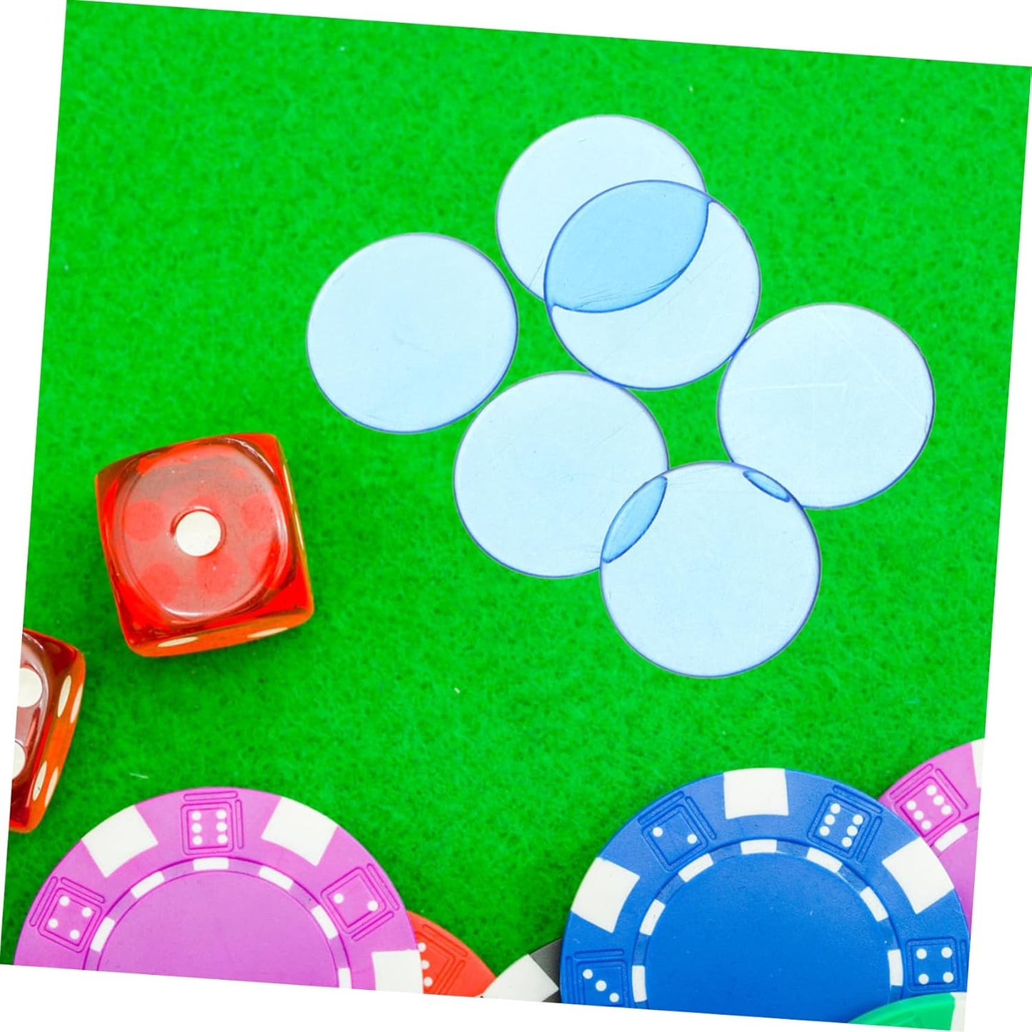 BESPORTBLE Transparent Bingo Chips Math Counting Discs for Game Night Educational Activities and Sorting for