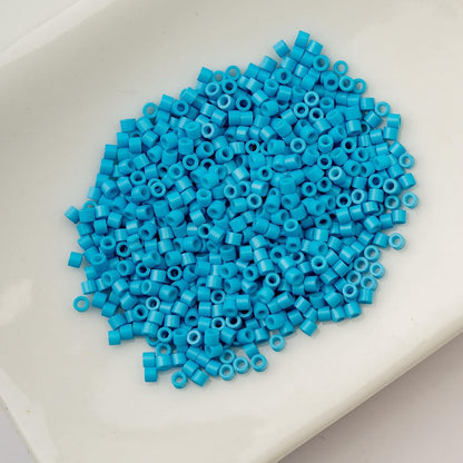 John Bead 25g Cylin Beads Opaque Turquoise Green 11/0 Glass Cylindrical Seed Beads for Jewelry Bracelets Necklaces Earrings Making Embroidery