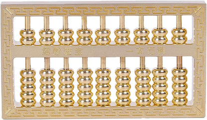 Brass Mini Abacus, Copper Decoration, Chinese Calculator Math Tool for Kids Adults, Gold (09-1)