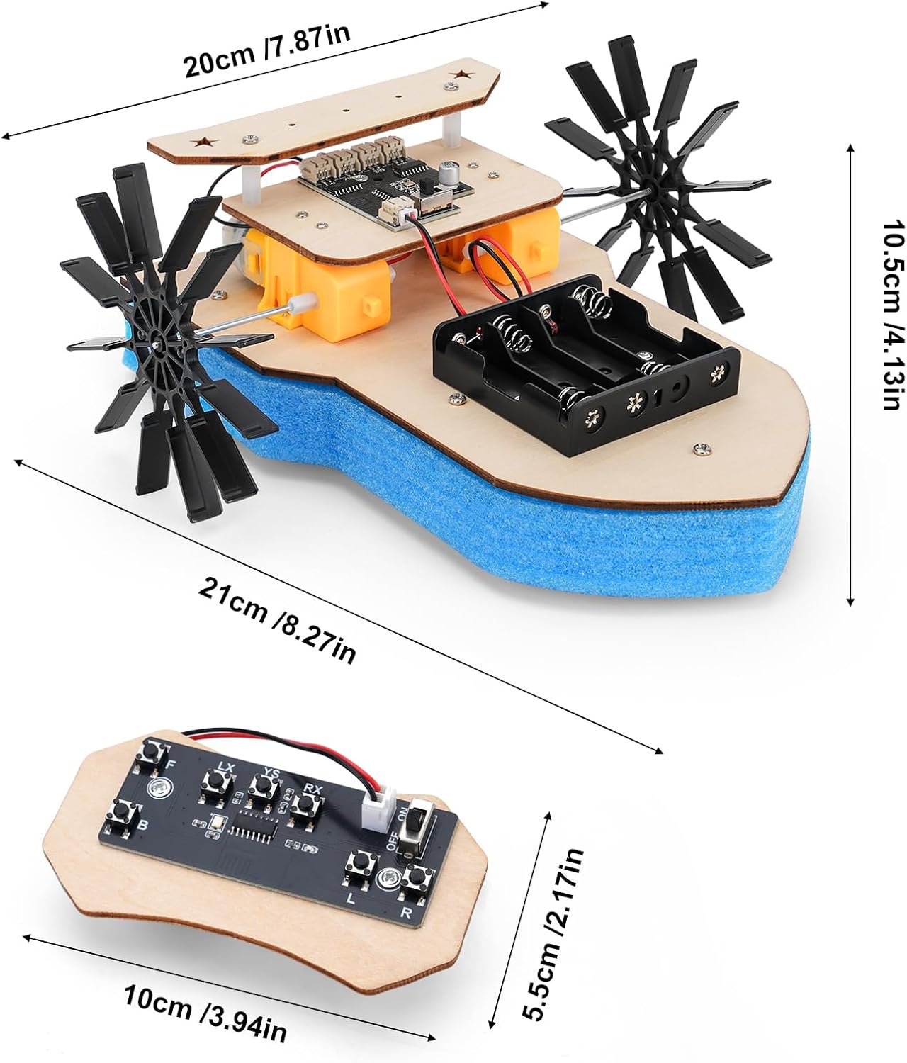 RC Boat, Building Kit for Kids Ages 8-12, Paddle Boat, STEM Science Kit for Boys & Girls