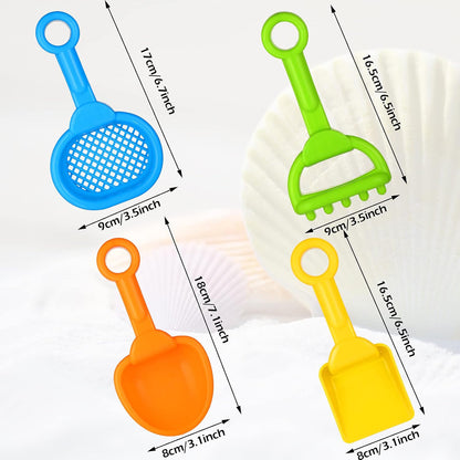 Skylety 8 Pieces Sand Shovels for Kids Colorful Plastic Rake Summer Beach Sand Sifter Shovel for Planting Digging Garden Tool Travel Beach Essentials