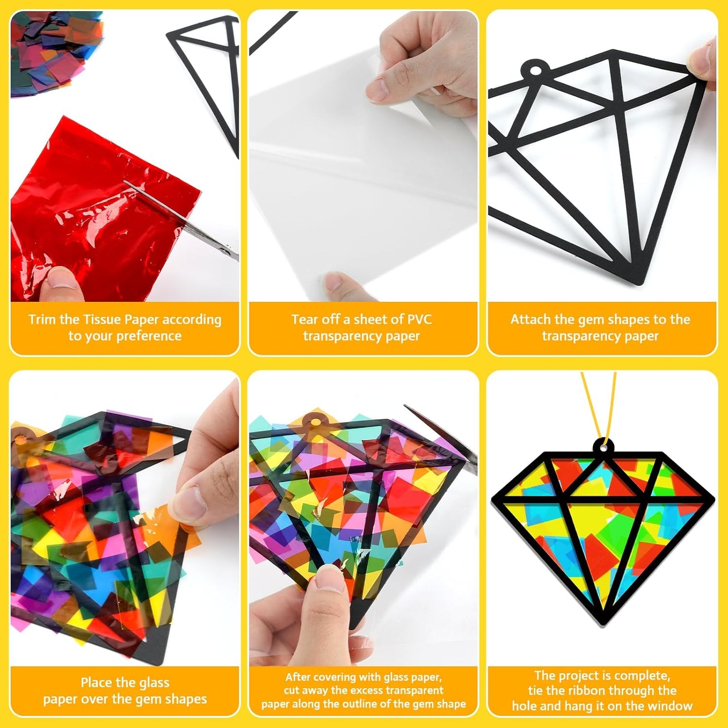 Lonfliness 32 Sets Solar System Suncatchers Crafts Kit DIY Outer Space Window Stained Glass Effect Paper Planet Home School Classroom Decoration Art Craft Creative Activity Project Gift Favor