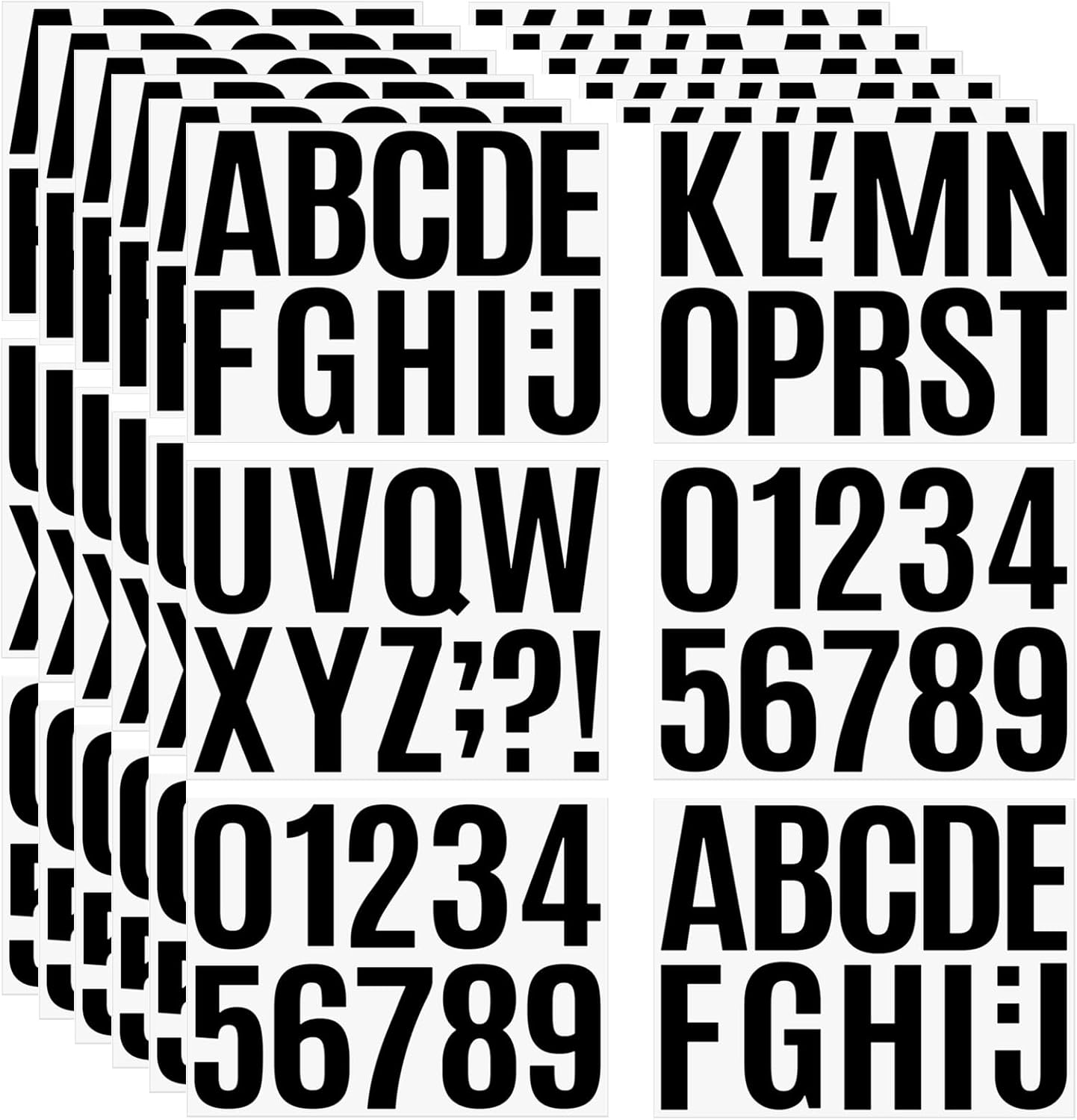 480 Pcs Waterproof 3" Vinyl Alphabet & Number Stickers - Self-Adhesive for Mailboxes, Windows, Doors, Signs, Vehicles & More, Black
