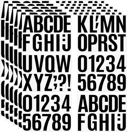 480 Pcs Waterproof 3" Vinyl Alphabet & Number Stickers - Self-Adhesive for Mailboxes, Windows, Doors, Signs, Vehicles & More, Black