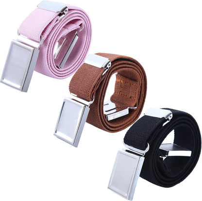 AWAYTR 3 PCS Kids Adjustable Magnetic Belts - Easy to Use Magnetic Buckle Belt for Boys and Girls