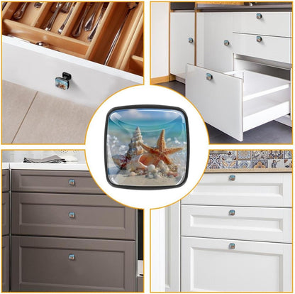 4 Pack Cabinet Knobs Drawer Pulls, 30mm Round ABS Glass Drawer Hardware Growing Butterfly Cabinet Handles with Screws for Dressers Kitchens Cupboard