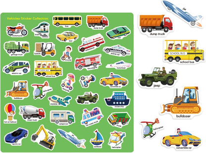 FUNCLASS 4 Pack Reusable Sticker Books for Toddlers 3,Toddler Sticker Books for Travel,Quiet Sticker Books for Kids,Kids Jelly Sticker Books with Animal,Dinosaur,Vehicles,Farm,Toddler Birthday Gifts