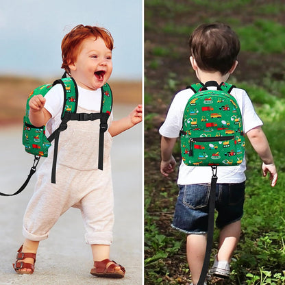 Accmor Toddler Backpack Leash, Mini Child Backpack with Anti Lost Wrist Link, Cute Kids Backpack Leash Walking Harness for Outdoor Travel, Small Excavator Backpack Tether for Baby Boys Girls Ages 1-3