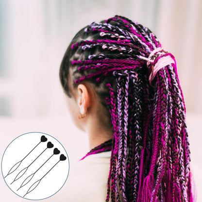 32 Pcs Bead Tool for Hair, Hair Beader Tool Kit, Easy Bead Threader for Hairs for Braids, Ponytail and Hairs Tail Styling, Automatic Beads Loader Threading Applicator, Black