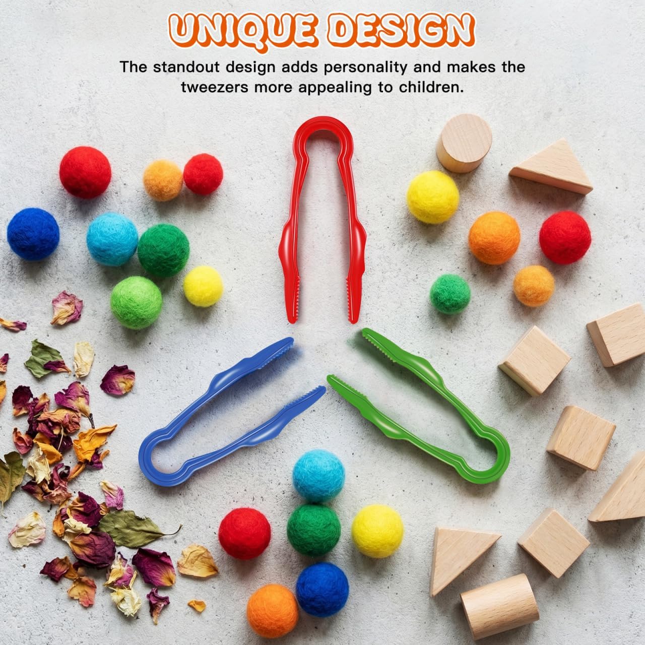 Frcolor 6Pcs Kids Tweezers Plastic Fine Motor Toys for Toddlers Preschool Learning Outdoor Exploration Sensory Bins Crafting Tools