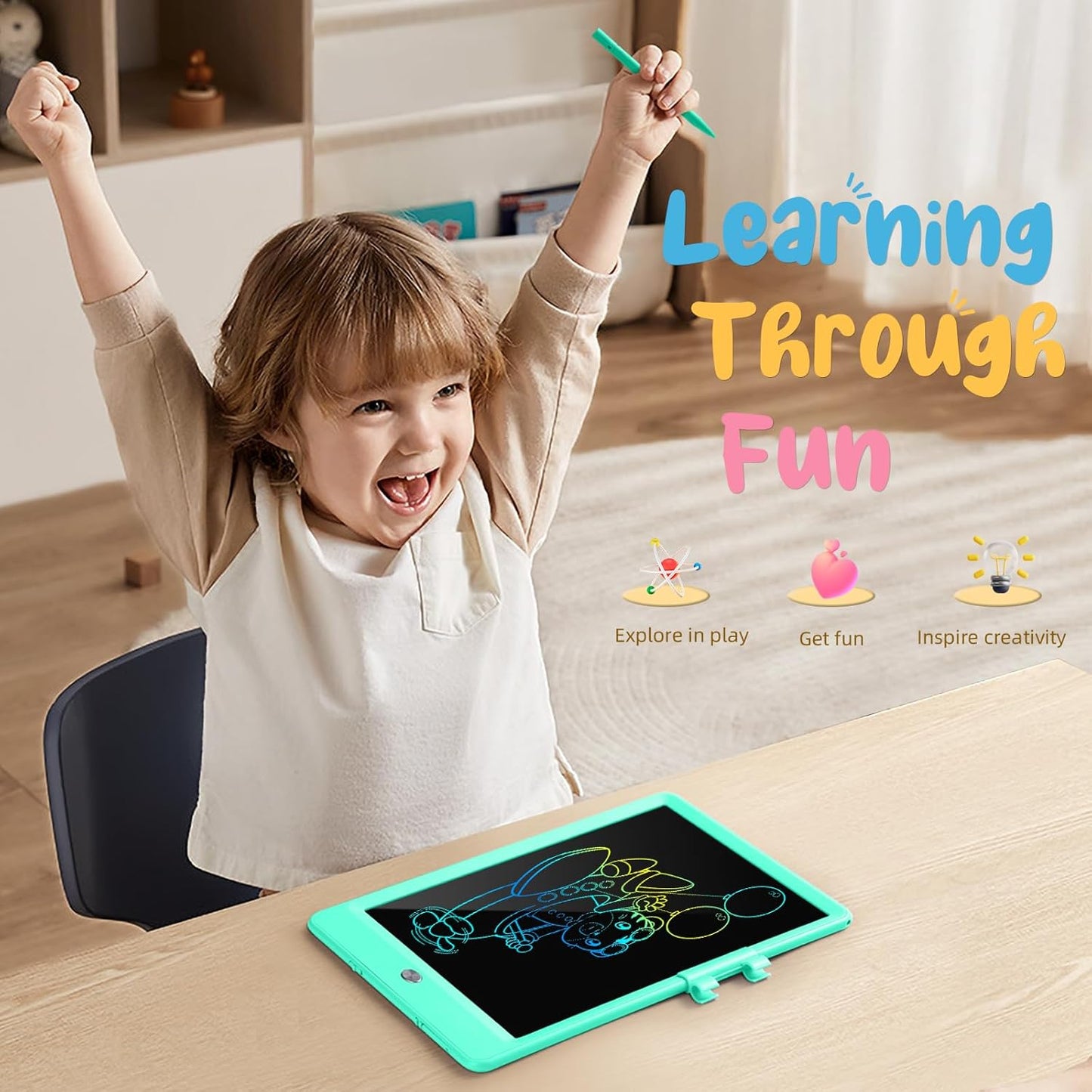 Kidopire LCD Writing Tablet, 2Pack Reusable Drawing Pad for Kids, Colorful Doodle Board Kid Drawing Tablet, Educational Toddler Girl Toys, Birthday Gift Ideas for 3 4 5 6 7 8 Year Old Kids