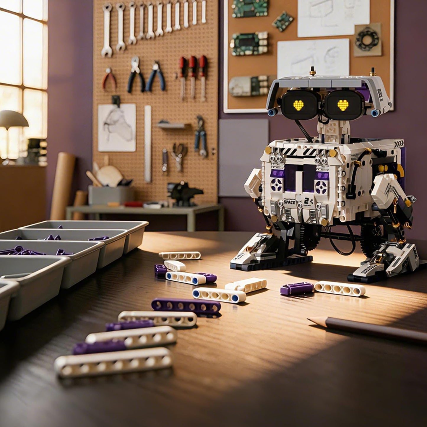 Programmable Biped Robot Technic Building Blocks Set,Remote Control＆App STEM Technic Robot Construction Kit with Movable Joints & Expression Modes,Coding Building Sets for Boys Ages 8-12