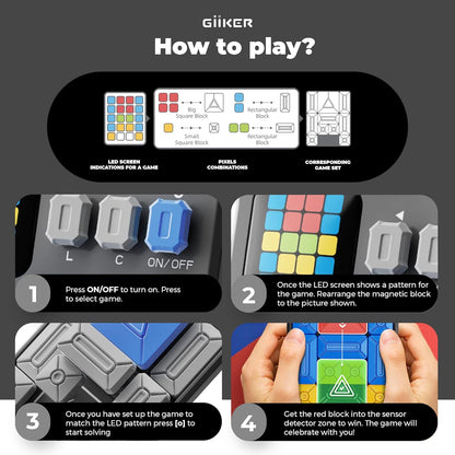 GiiKER Super Slide Puzzle Games, Original 500+ Challenges Brain Teaser Puzzle, Toys for Kids Teens, Travel Games Birthday Stocking Stuffers for Boys Girls, Activities for Road Trips