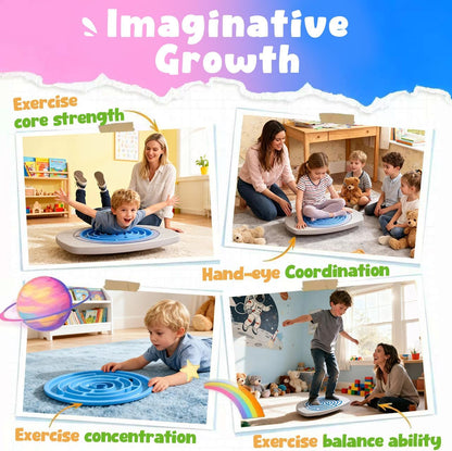 Maze Balance Board for Kids, 3 Replaceable Labyrinth Boards 140lbs Capacity - Sensory Integration & Proprioceptive Training Wobble Board for Therapy/Ski/Surf Prep
