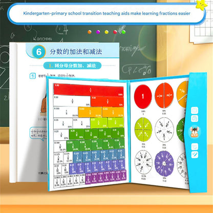 Fraction Tiles & Circles Learning Puzzle Game Set for Preschool Math Manipulatives Educational Tool Addition and Subtraction Demonstrator