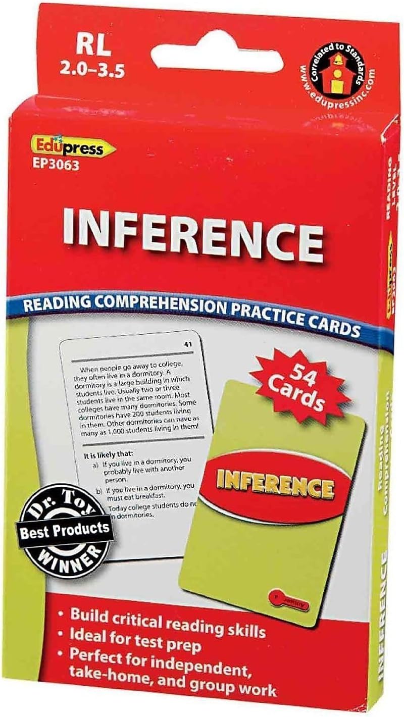 Edupress Reading Comprehension Practice Cards, Informational Text, Red Level (EP63437) Medium