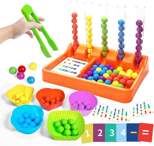 Counting and Color Sorting Toys, Preschool Kindergarten Learning Activities, Math Manipulatives Supplies Matching Games, Fine Motor Skills, Educational Montessori Toys for Kids 3 4 5 6 Year Old