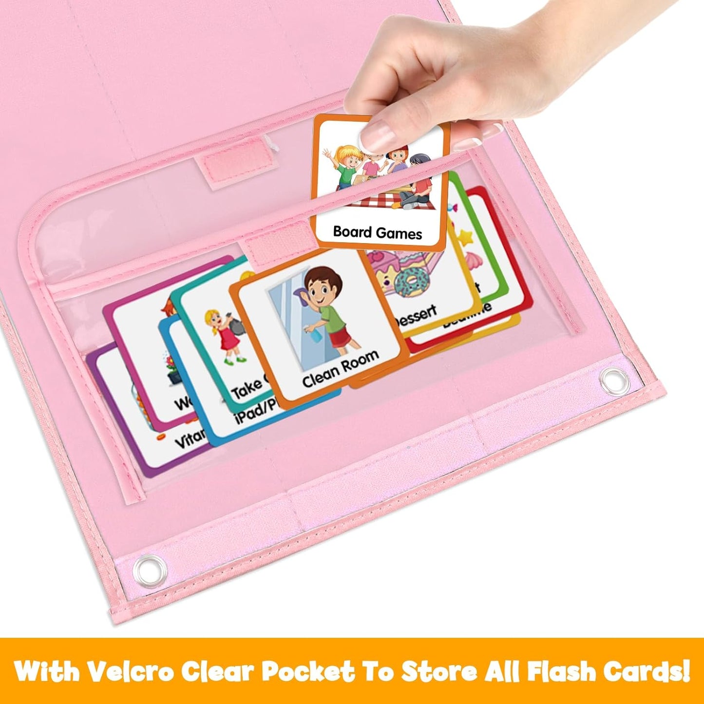 Godery Large Visual Schedule for Kids Chore Reward Chart,Bedtime Routine Chart for Toddlers,Double Side Weekly Planner Board with 109 Cards for Home School Planner,Autism Learning Materials.