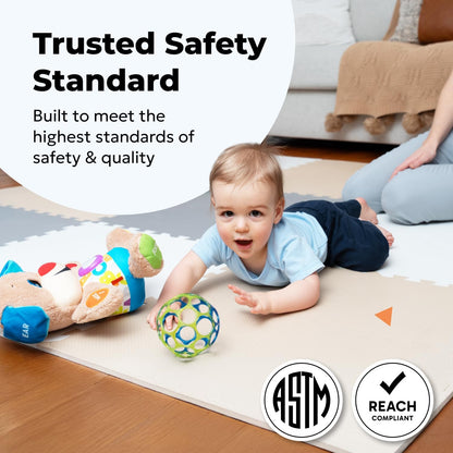 MioTetto Baby Play Mat, Soft Foam Floor Tiles for Kids. Adjustable Interlocking Foam Tiles, Fits with 50x50 Playpen Baby mat for Crawling & Development, Safe & Non-Toxic Playmat for Babies 6-12 Months