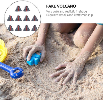 BESPORTBLE Toy Volcanoes 8Cm Realistic Volcano Model Set for Dinosaur Scenes Educational Use Home Decoration Plastic Playset 10 Pieces