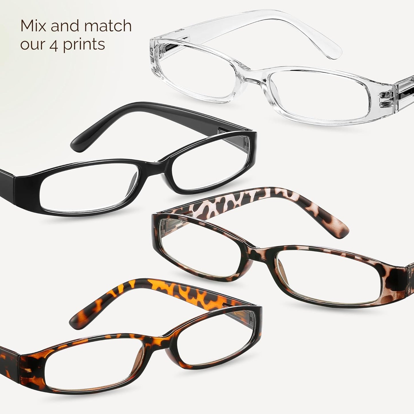 Gaoye 4-Pack Readers for Women, Blue Light Blocking Reading Glasses, Stylish Reading Glasses for Women in 4 Patterns
