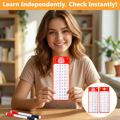 36Pcs Multiplication and Division Flash Cards, Math Flash Cards with 4 Markers 2 Rings, 0-12 Dry Erase Educational Time Table Flash-Cards for 1st to 3rd Grades Home School Fun Learning with Math Game