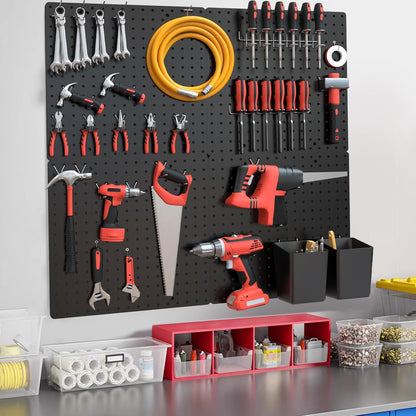 FZK Peg Board with Hooks, Plastic Pegboard Kit with 4 White Pegboards and Accessories, Peg Board Wall Organizer for Office and Craft Room