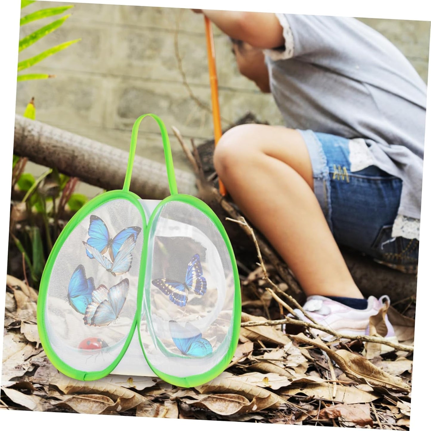ERINGOGO 2pcs Mesh Butterfly Habitat Cages Lightweight Outdoor Enclosure for Caterpillars and Butterflies Breathable Design Zipper Seal for Observation and Growing Kits