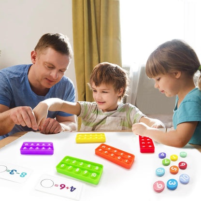1-20 Ten Frame Pop Board, 6PACK Fidgets for Classroom, Quiet Sensory Toys Bubble Poppers, Pop for Counting Math, Focus Tools for Kids, Montessori Educational Toy Gift for Kindergarten
