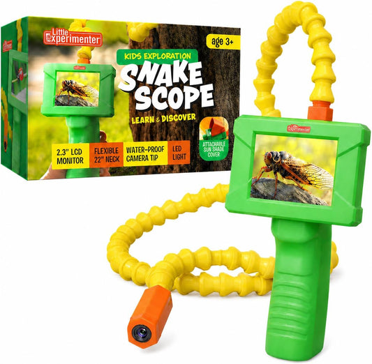Borescope Snake Scope Camera with Light for Kids, Rechargeable Outdoor Educational STEM Toys, Gifts for 5 Year Old Boy, Nature Activities, Best Gift for Boys, Girls Ages 4 5 6 7 8 9 10 11 Years Old