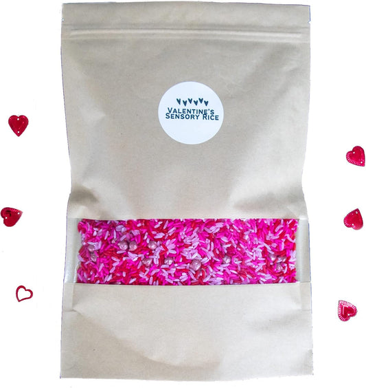 Colored Rice, Valentine's Sensory Rice, Create Your Own Sensory Bin, Sensory Bin Filler, Sensory Bins, Sensory Learning, Preschool and Toddler Sensory Toys, Fine Motor Skills Toys (8 Cups)