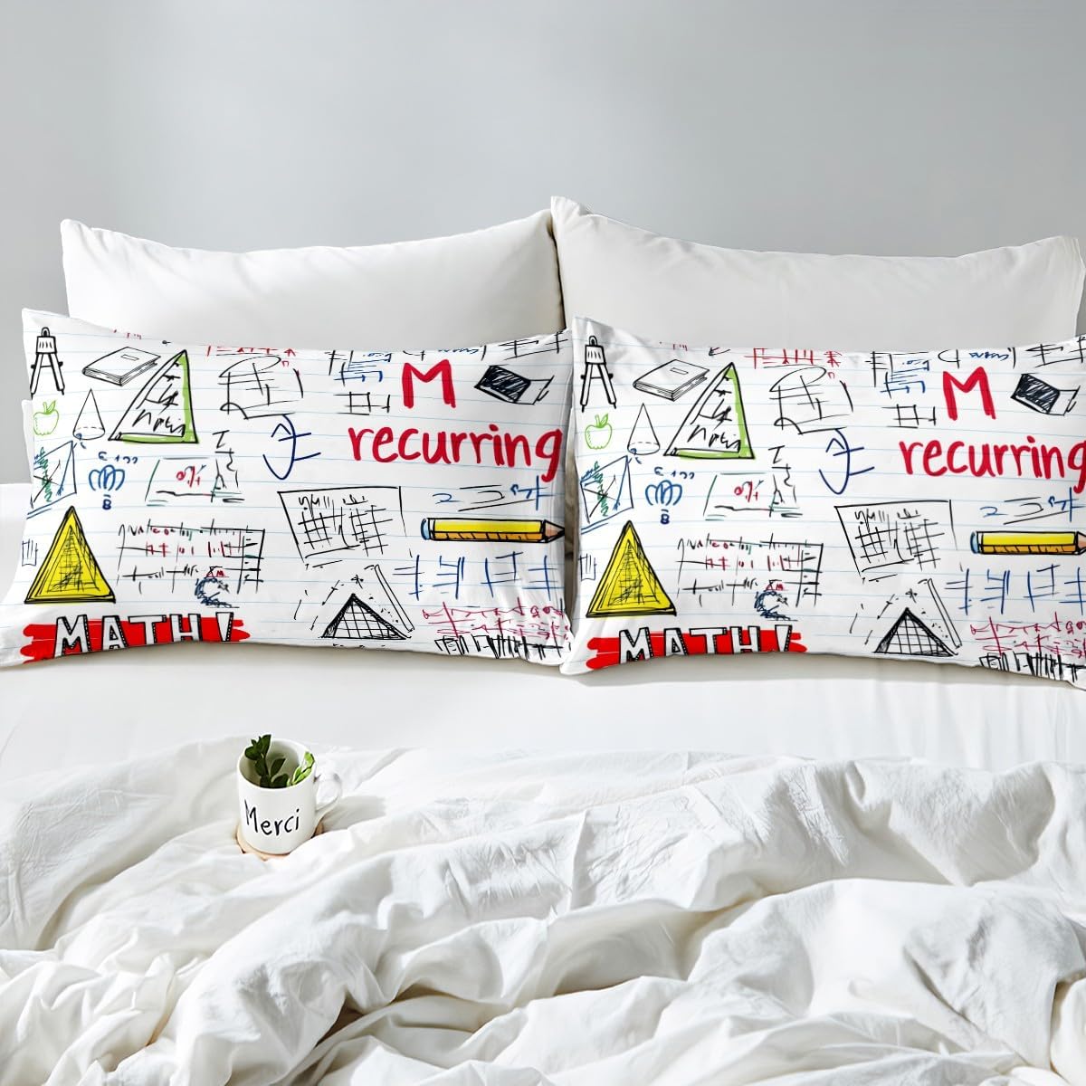 Erosebridal Science Theme Bed Sheets Set Full Size for Boys Girls Chemistry Periodic Table Print Sheet Set Chemical Subject Theme Sheets Teens Kids Math Science Atyle Fitted Sheet 4 Pcs