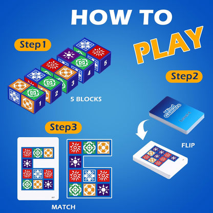Puzzle Matching Games, Block Puzzle Games, Visual Recognition Matching Board Game, Family Night Board Game to Develop Kids Problem Solving Skills (Style A)