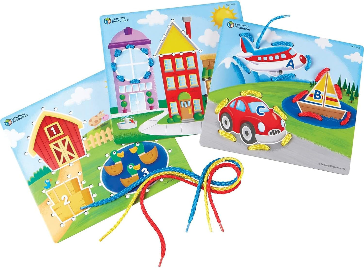 Learning Resources Learning Laces, Letter, Shape & Number Recognition, Fine Motor Skills, Toddler Readiness, Ages 3+