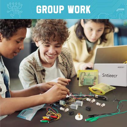 Sntieecr 6 Set 131 PCS DC Motors Kit, Mini Electric Motor 1.5-3V 15000RPM with 66 PCS Plastic Gears, Shaft Propeller, Bulbs, Buzzer Sounder, Science Experiment Set for Kid DIY STEM Engineering Project