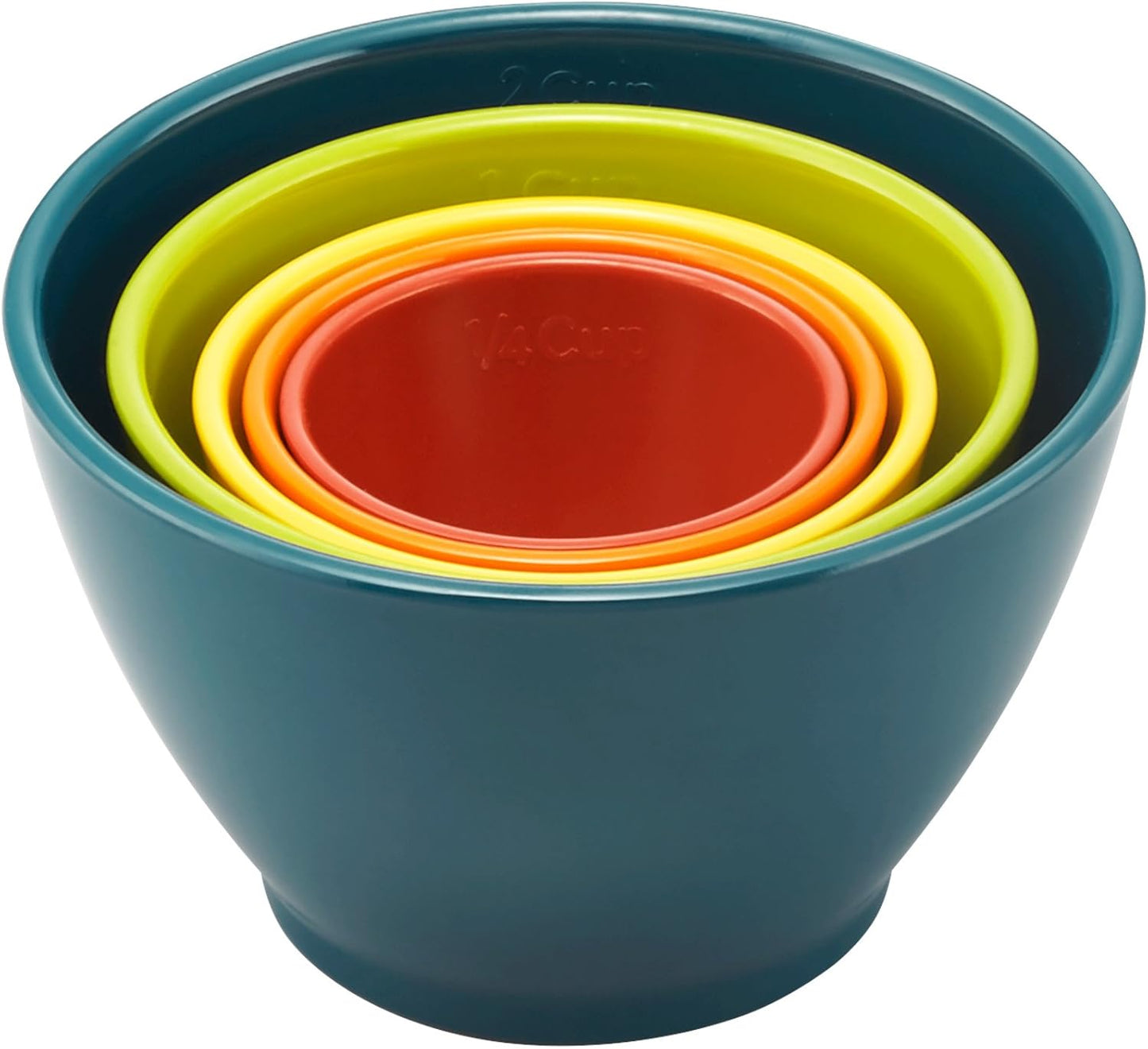 Rachael Ray Tools and Gadgets Nesting/Stackable Measuring Cups Set, 6 Piece - Assorted Colors