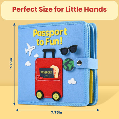 Busy Book for 1 Year Old – Montessori Busy Book for Toddlers 1–3 – Passport to Fun Travel Activity Book