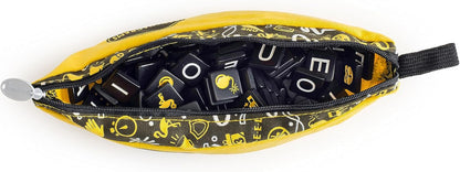 Bananagrams Classic Word Game – Fast-Paced Spelling & Anagram, Family & Travel Game , 144 Letter Tiles in Portable Banana Pouch, 1–8 Players, Educational Wordplay Fun for Ages 7+