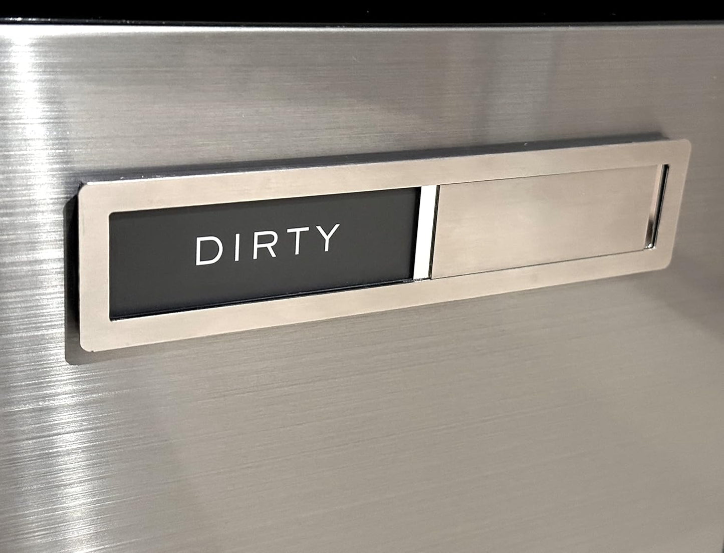 Kubik Letters Clean Dirty Magnet for Dishwasher, Premium Stainless Steel Grade 304, Kitchen Organizers and Storage Decor Accessories, Extra Adhesive Tapes Included.