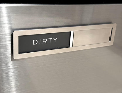 Kubik Letters Clean Dirty Magnet for Dishwasher, Premium Stainless Steel Grade 304, Kitchen Organizers and Storage Decor Accessories, Extra Adhesive Tapes Included.