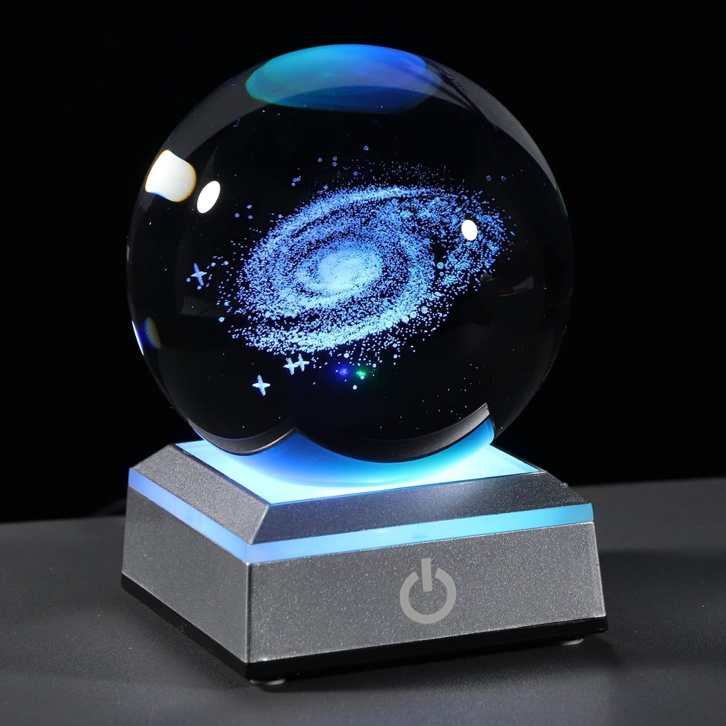 3d Solar System Model Crystal Ball 80mm 3.15inch - Outer Space Astronomy Gifts Room Decor Crystal Sphere Unique Gifts For Men Him Best Birthday Dad Physics Science Teacher Night Light Planet Lamp