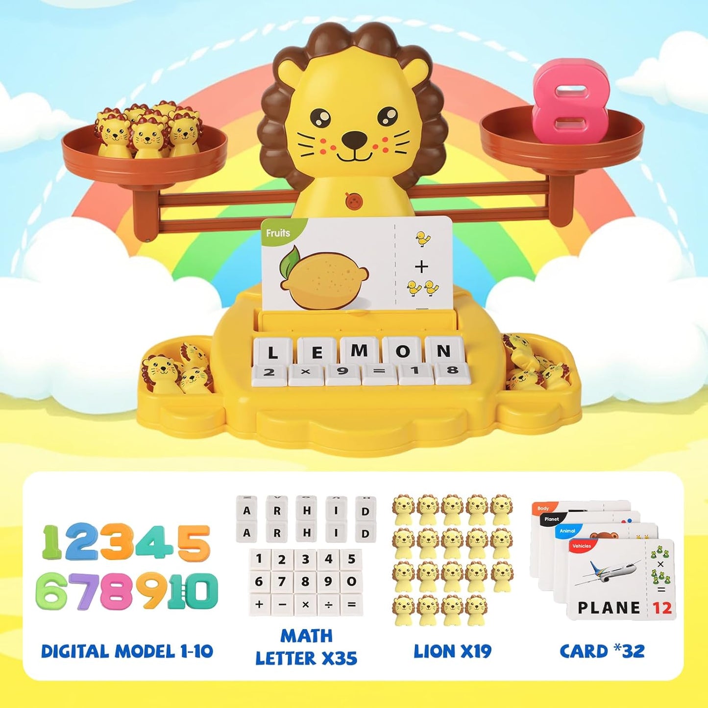 Snugzy Dinosaur Balance Counting Toys Math Game Montessori Toys Learning Games for Kids Educational Toy Gifts for Boys Girls Age 5-7