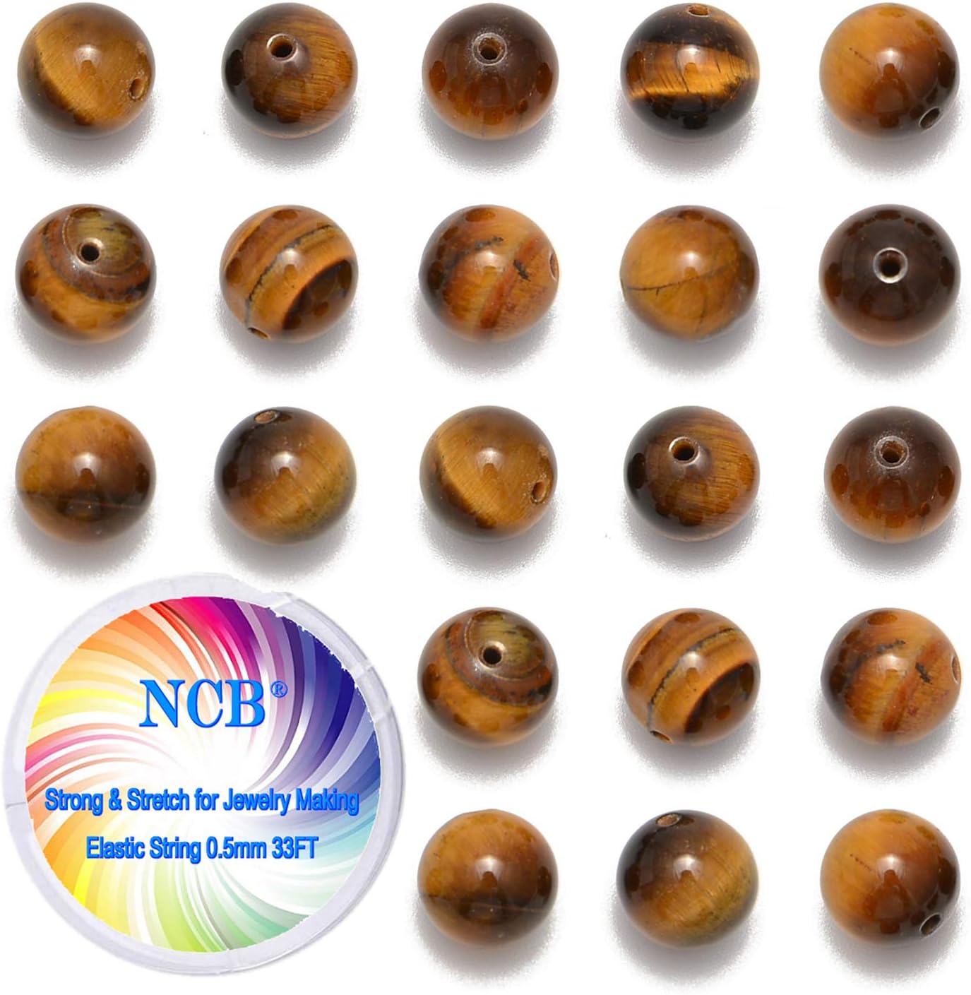 NCB 100pcs Original Natural Stone Beads Gemstone Round Loose Beads 6mm 8mm 10mm (Blue Aventurine, 6mm 100Beads) - Colors B