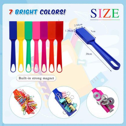 Sanwuta 7 Colors Magnetic Bingo Wands 200 Metal Translucent Chips Easy to Pick up Magnetic Bingo Chips Stem Kits for Science Learning Counting Family Game Night Activities