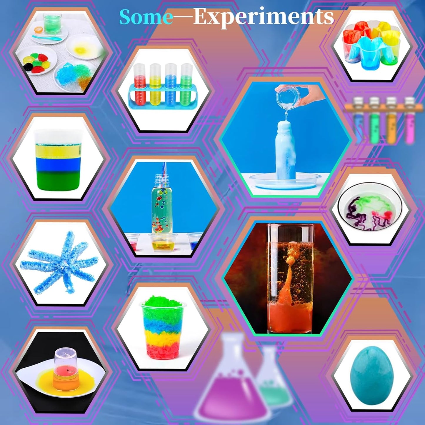 EXBEPE Science Kits for Kids 72+ Science Lab Experiments Erupting Volcano,Rainbow Rain,Artificial Snow Magic Chemistry Toy DIY Science Educational Learning Kit for Boys Girls