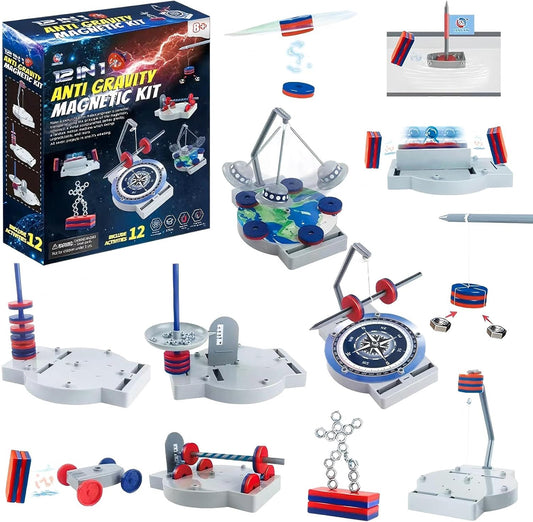 12-in-1 Anti Gravity Magnetic Levitation Science Kit Toy for Adolescent,Educational Physics Magnet Toys Gift for Kids Boys Girls Ages 8+