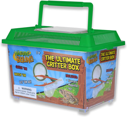 Nature Bound - Ultimate Critter Box Habitat Kit for Indoor/Outdoor Insect Collecting - Includes Net, Tweezers, and Magnifier - Gift for Boys and Girls Green
